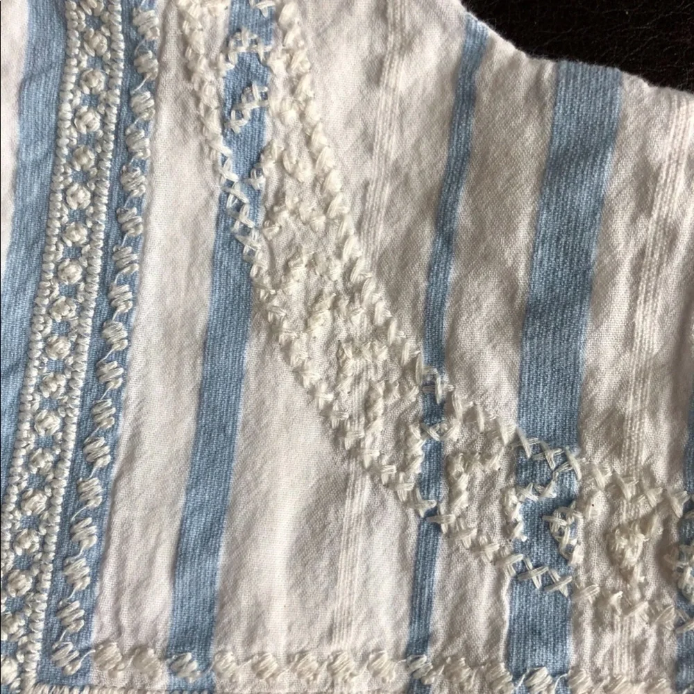 TOMMY BAHAMA girls Blue Stripe Sleeveless Swing Dress lined embroidery 12 months